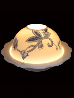 Hand Painted Porcelain Flower Dome Light with LED base